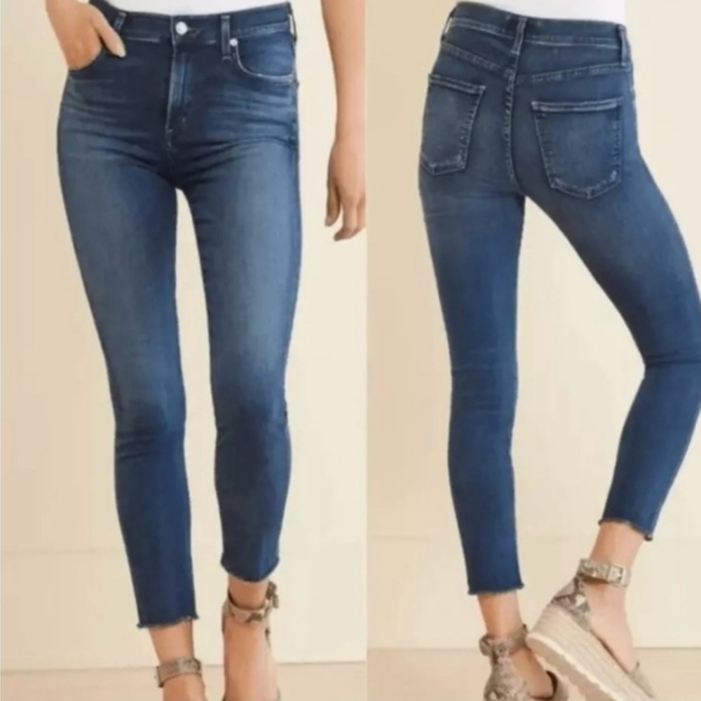 AGOLDE Sophie High Rise Crop Skinny Jeans in Sunset - Size 30 Raw Hem